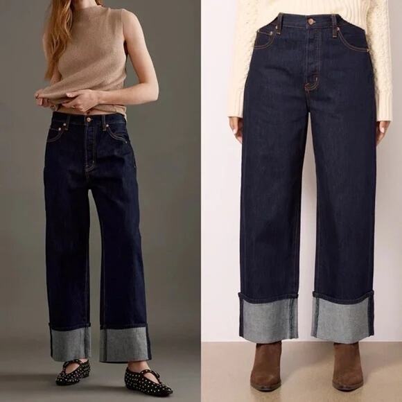 Pistola Ryder Cuffed Straight Dark Wash Jeans - Picture 1 of 11